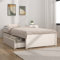Festnight Holzbett Bett 90x200 cm mit Schubladen Massivholzbett mit Stauraum Bettrahmen Weiß Bettgestell mit Lattenrost Bettkasten Einzelbett Doppelbett