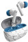 Music Hero auricolari wireless TWS, design Rash Fantasy, custodia di ricarica da 200 mAh, controlli touch, microfono integrato, in-ear, blu e bianco