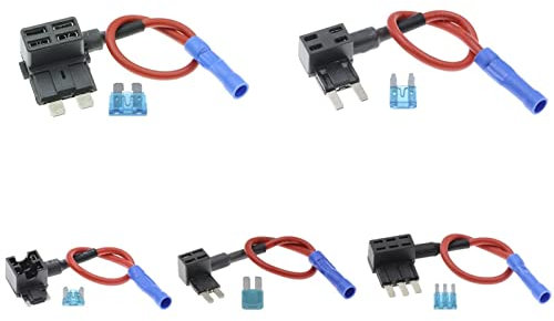 12-V-Sicherungshalter Add-a-Circuit TAP-Adapter Mikro-Mini-Standard-ATM-APM-Blatt-Autosicherung mit 10-A-Blatt-Autosicherung mit Halter