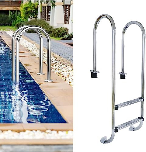 Poolleitern für eingebaute Pools, Hochleistungs-Handlauf für Schwimmbeckenstufen, EIN- und Ausstiegssystem aus Edelstahl 304 für eingebaute Schwimmbecken