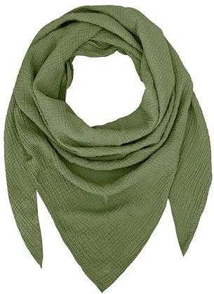 TMK Weiches und leichtes Unisex-Dreieckstuch aus 100% Baumwolle cod.9485 (Einzigartige Farbe, Militär)