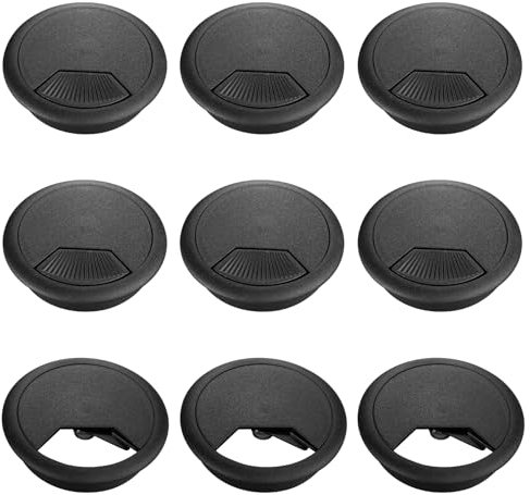 Gentpovth Passe Câble en Plastique, 9 Pièces Passe Cable Bureau, 60mm Cache Cable Bureau, Encastrable Passe Câble, pour Organisez Les Fils, Solution pour Le Bureau et la Maison Câble de Table
