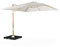 sweeek - Parasol déporté carré ecru 3x3m structure effet bois + Lot de 4 dalles à lester 50x50cm