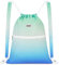WANDF Kordelzug-Rucksack mit Schulterpolster Turnbeutel Sportbeutel Gym Bag Verstellbar Tunnelzug Gymsack für Damen Herren Kinder mit Innentasche 11 Liter für Sport und Reisen (Blau-Grün-Farbverlauf)