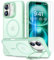 Beeasy Funda para iPhone 16 con Soporte,Compatible con MagSafe,Funda Grado Militar con 2 Protectores de Pantalla,Antigolpes Magnética Arañazos Carcasa, Translúcido Verde