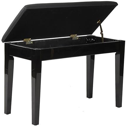SDVantage Massivholz Doppel Klavierbank mit Bücherbox Stuhl Instrumentenzubehör Gepolsterte Keyboardbank Schminkhocker