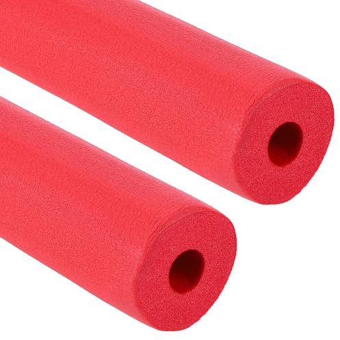 PATIKIL 5/8 (16mm) ID X 6.6Ft X 0.59 Isolation de Tuyau, 2Pcs Tube de Mousse de Caoutchouc Protection contre Le Gel D'Hiver Ignifuge pour L'Eau, La Climatisation, Rouge