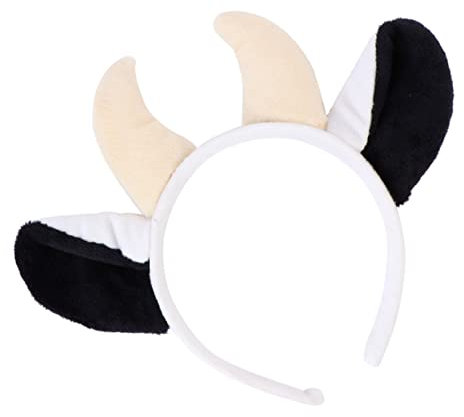 Garneck Niedliches Plüsch Kuh Ohr Stirnband Für Dschungelpartys - Cosplay Und Shows – Flauschiger Haarreif Mit Lustigen Hörnern Für Und Erwachsene - Perfekt Für Tierkostüme
