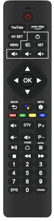 Telecomando vocale sostituito Adatto per Telesystem Digital Terrestrial Decoder DVB-T2 Smart TV, UP T2 4K:DVB-T2 HEVC HDR10+HLG Tuner