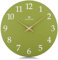 Lafocuse 30cm Reloj de Pared Madera Verde Oliva Silencioso Moderno, Fácil de Leer Reloj Pared Clasico, Analogico sin Tictac Decoracion para Salon Cocina Dormitorio Oficina