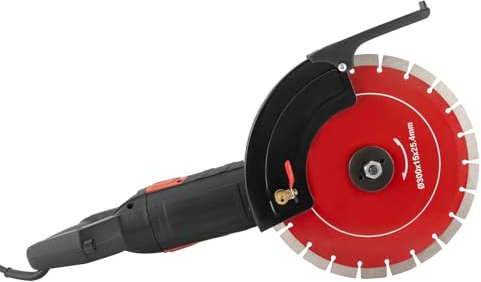 Scie à béton électrique 3000W Découpeuse Thermique Disqueuse Power Tools 4300 rpm,Poignée Pivotante à 180° Coupe Béton Circulaire Fraiseuse Rainureuse Murale,Pour Acier, Bois, Marbre (noir)