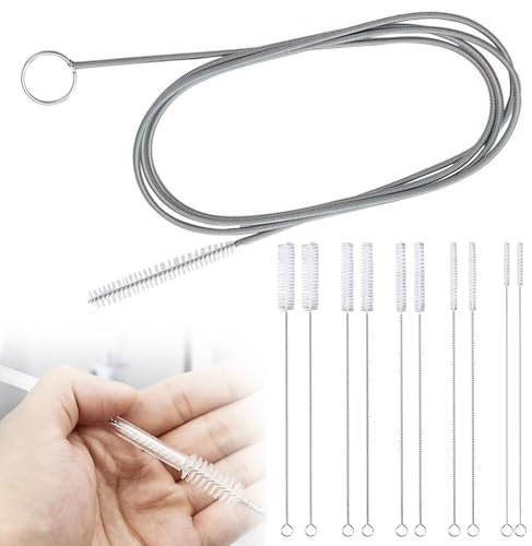 11 PCS Straw Brush, Pipe Cleaner 150cm Sink Unblocker Tool Long Flexible Tube Cleaning Brush Drain Hole Cleaning Brushes for Home Shower Kitchen