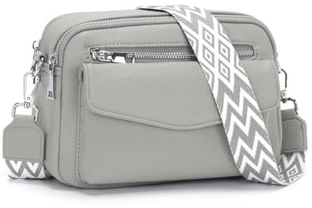 YISUOHOOM 6 Farben Umhängetasche Damen Klein 2025 Crossbody Bag Kleine Handtasche Veganes Leder Tasche Damen Grau Geschenke für Frauen