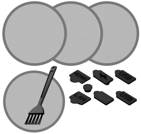 ACIDALIE PS5 Dust Filter Cover with Silicone Port Plugs – 4 Pcs Breathable Mesh Kit, Dust Proof & Compatible with PS5 Pro/Slim/Digital/Disc Edition – Protect Fan & Ports
