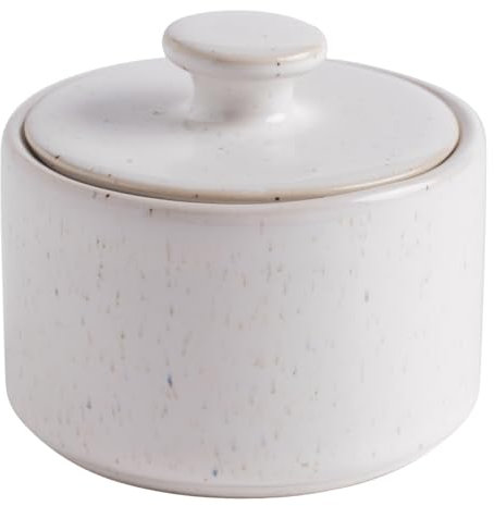 home&you - Zuckerdose Inaya, Steingut Zuckerbehälter mit Deckel, für Zucker, Salz, Gewürze, Mikrowellen- und Spülmaschinenfest, Vorratsdose Küche, Ø 9 cm - Beige