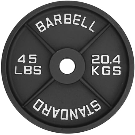 45LB Hantelscheibe Aus Legiertem Stahl Gusseisen, 4 Rippen Design, Hohe Festigkeit, Langlebige Gewichtsscheibe - Verbessertes Griffgefühl, Flexible Trainingsanpassung, Für