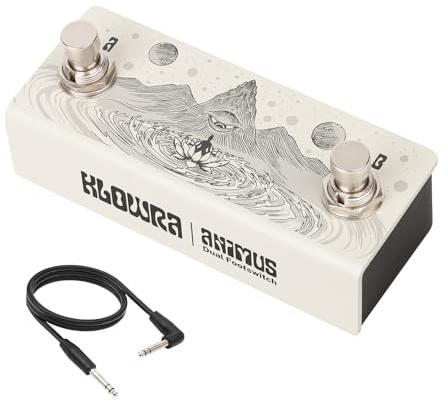 Klowra Animus Dual Momentary Footswitch Controller für Gitarrenpedale, 1×TRS & 2×TS Ausgänge zur Steuerung von bis zu 3 Pedalen, Passiver TRS A/B Mapping-Schalter, Inklusive TRS-Kabel (Animus Khaki)