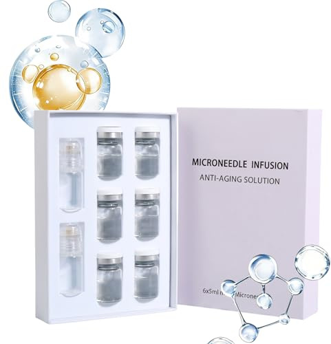 Micro Needling Kit pour le visage - Micro Needling avec acide hyaluronique et collagène - Hydratation intense - Sérum visage - Ampoules pour tous les types de peau - Soin microneedling pour une peau