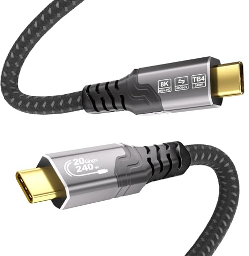 ZIKNYDO USB C to USB C Cable 1m, USBC 3.2 Gen 2x2 Video 4K@144Hz/8K@30Hz, PD3.1 240W Fast Charging, USBC Data Cable 20Gbps Compatible with Thunderbolt 4, MacBook Pro, Switch, SSD, Hub, iPhone 17/16/15
