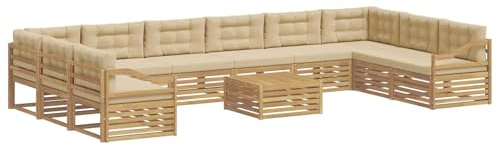 vidaXL Sofagarnituren Massivholz Akazie, Garten, modernes Outdoor-Sofa, gemütliche Lounge-Möbel für die Terrasse, langlebige Sitzgruppe
