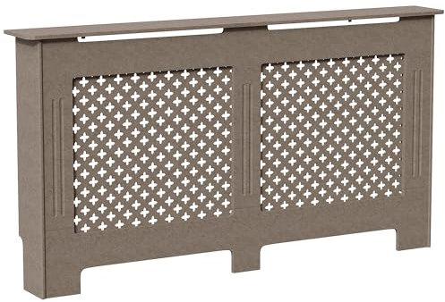 Vida Designs Oxford Radiator Cover – Traditional Cross Pattern, Unfinished, MDF, Customisable Finish, Heat Efficient, Large, (H 82 x W 152 x D 19 cm)