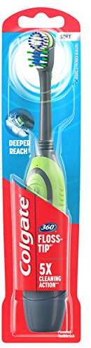 Colgate Total Advanced - Spazzolino da denti con punta a filo, alimentato a batteria, morbido