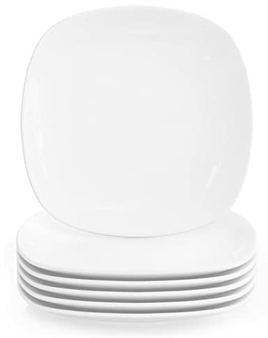 MALACASA, Serie Elisa, 6 teilig Set 7,4 Porzellan Dessertteller 19x19x1,9cm Kuchenteller Tafelservice für 6 Personen