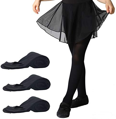 Manzi, 3 paia di collant da donna per balletto e danza, modello basic convertibile Black M