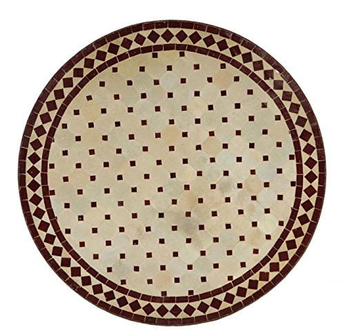 Casa Moro Balkontisch Rund 80 cm – Gartentisch Terrassentisch Mosaiktisch Fliesentisch | Tisch Esstisch Marokko
