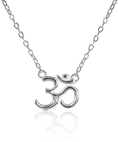 Diamond Treats Om-Halskette aus 925er Sterlingsilber für Damen und Teenager-Mädchen, Silberkette mit Om-Anhänger für Frauen mit Geschenkbox