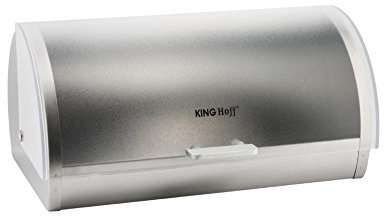 Brotkasten 38 x 28 x 18,5cm Brotbox Metall, Silber