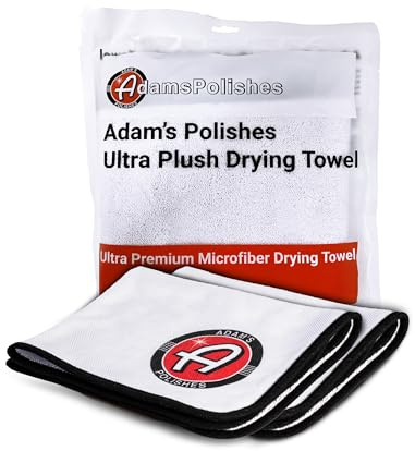 Adam's Ultra Plush Trockentuch – Mikrofaser-Handtuch Tücher in kleinen und großen Größen zum Detailieren und Trocknen Ihres Fahrzeugs (Ultra Plush (61 x 91 cm)