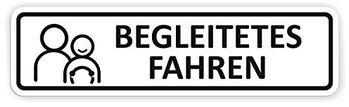 Auto-Magnetschild Begleitetes Fahren | Schild magnetisch | für Deutschland (BF-17) und Österreich (L-17) | verschiedene Größen lieferbar (30 x 8 cm)