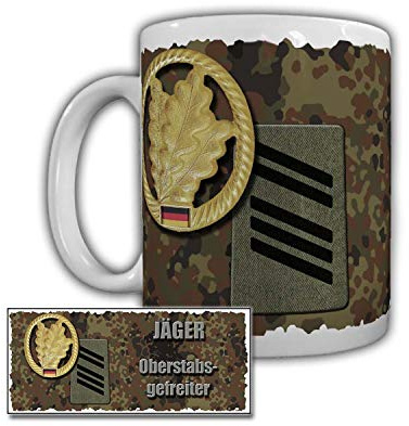Tasse Jäger Oberstabsgefreiter 4 JgDiv Regensburg Rangabzeichen Dienst #29711