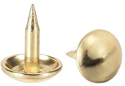 sourcing map 100Stk Polster Nägel Heftzwecken Pause Goldton 8mm Dmr Für MöbelSofa Kopfteile 10mm Höhe Runder Daumen