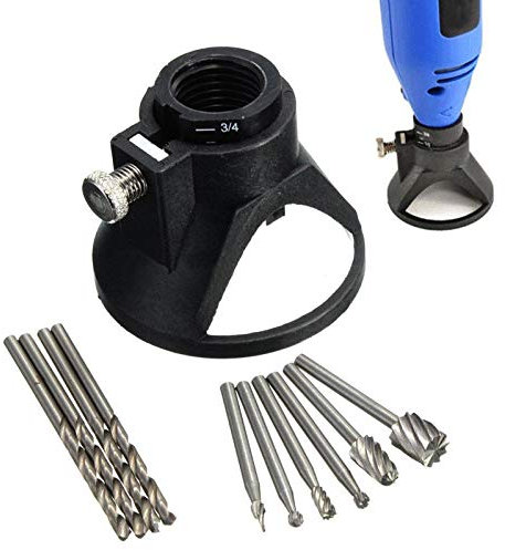 Multi Tool Cutting Guide Attachment Kit HSS Router Drill Bit Rotary Multi Tool Cutting Guide Attachment Kit Controlled Cutting - 11 Pcs(1 Set)