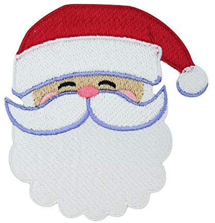 Finally Home Weihnachtsmann mit Bart Patch zum Aufbügeln | Weihnachts Patches, Weihnachten Bügelflicken, Flicken, Aufnäher für Kinder und Erwachsene