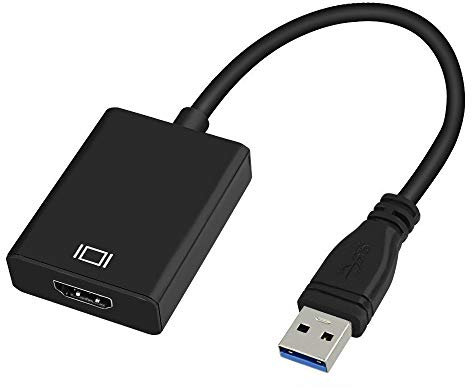 WONSUN Adaptateur USB 3.0 vers HDMI, Convertisseur USB 3.0/2.0 vers HDMI 1080P Full HD (mâle à Femelle) avec Audio pour Ordinateur Portable Projecteur HDTV Compatible avec Windows XP 7/8 / 8.1/10