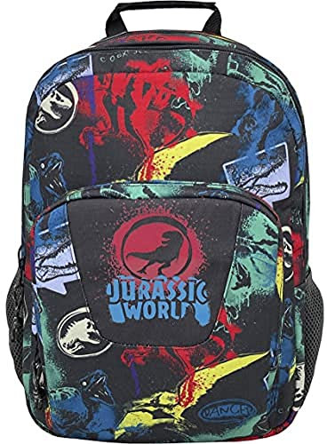 Jurassic World - Mochila Juvenil, Diseño Dinosaurios, Adaptable a Trolley, Accesorio Escolar, Multicolor (CyP Brands)