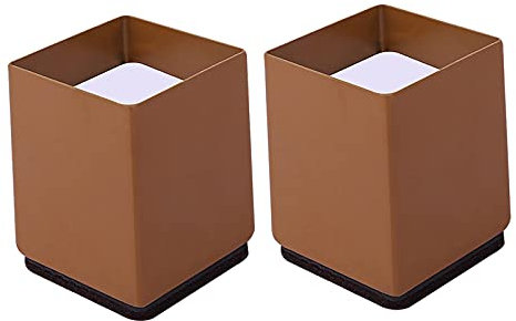 perfk Protecteur de pieds de table de rehausseur de chaise de meuble pour la surface en bois et en tapis - Carré 4x5cm Marron