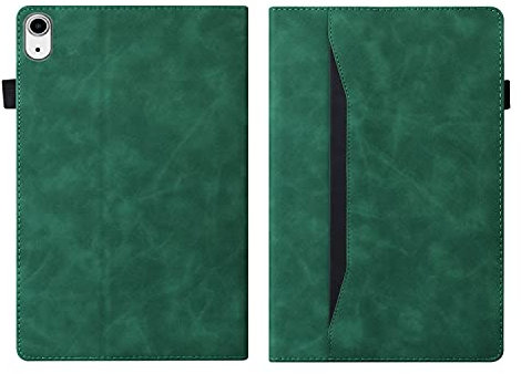 ONETHEFUL Carcasa Libro Funda Tablet iPad Mini 6 2021 8.3 Pulgadas Cover Negocios Documentos Bolsillo Fundas con Protectora PU Cuero y Soporte - Verde