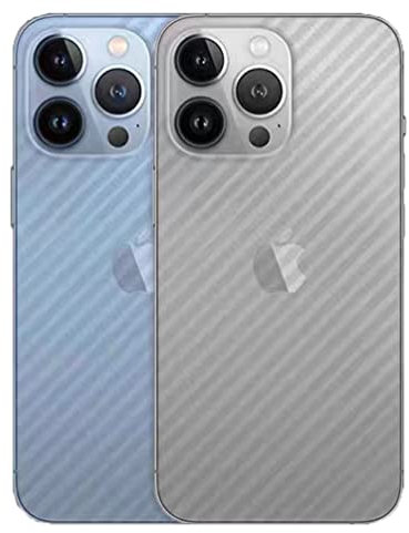 Para iPhone 13 Pro Max Protector de pantalla trasera 3D fibra de carbono ultra delgada película protectora-2 paquetes-transparente