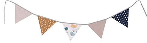 ULLENBOOM ® Wimpelkette Kinderzimmer Wale (Made in EU) - Baby & Kinder Stoff Wimpel Girlande: 1,90 m, mit 5 Wimpeln, Kinderzimmer Deko Wimpelgirlande mit Motiv: Sterne