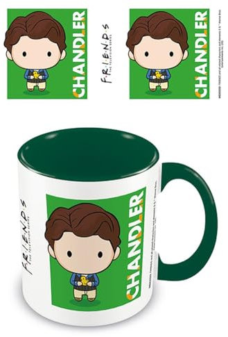 FRIENDS Pyramid International (Chandler Chibi) - Taza de cerámica interior verde de 315 ml, talla única, color verde