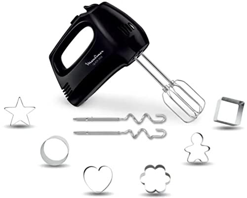 Moulinex Batteur Electrique Cuisine Quick Mix avec 6 Emporte-Pièces - Fouets et Crochets HM313810