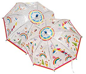Floss & Rock Rainbow Fairy Regenschirm, transparent, Farbwechsel, 60 cm, mehrfarbig, Einheitsgröße, Traditionell