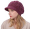 CheChury Vintage Wolle Dicke Barett Mütze Warme Damen Mode Barett Mütze Fleece Innerhalb Gestrickte Baskenmütze Damen Winter Gestrickte Runde Baskenmütze Bequeme Aufbewahrung Outdoor Hut,Rosarot
