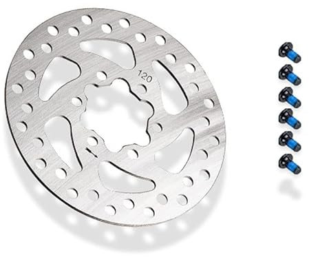 VOLOHAS Bremsscheibe aus Edelstahl mit 6 Löchern Scheibenbremse Stück Rotor 120 mm, 140 mm, 160 mm für Elektroroller Bremsbeläge/Bremszubehör (120 mm)