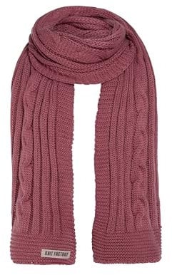 Knit Factory - Elin Schal - Großer Strickschal für Damen und Herren - Bequemer Schal mit Wolle - Hochwertige Qualität - Stone Red