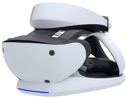 PSVR2 Showcase Premium Charge Station and Display Stand for PSVR 2 Headset and Sense Controllers – Fast Charging, Magnetic Adapters, Overcharge Protection, VR Headset Storage for PS5 VR Accessories